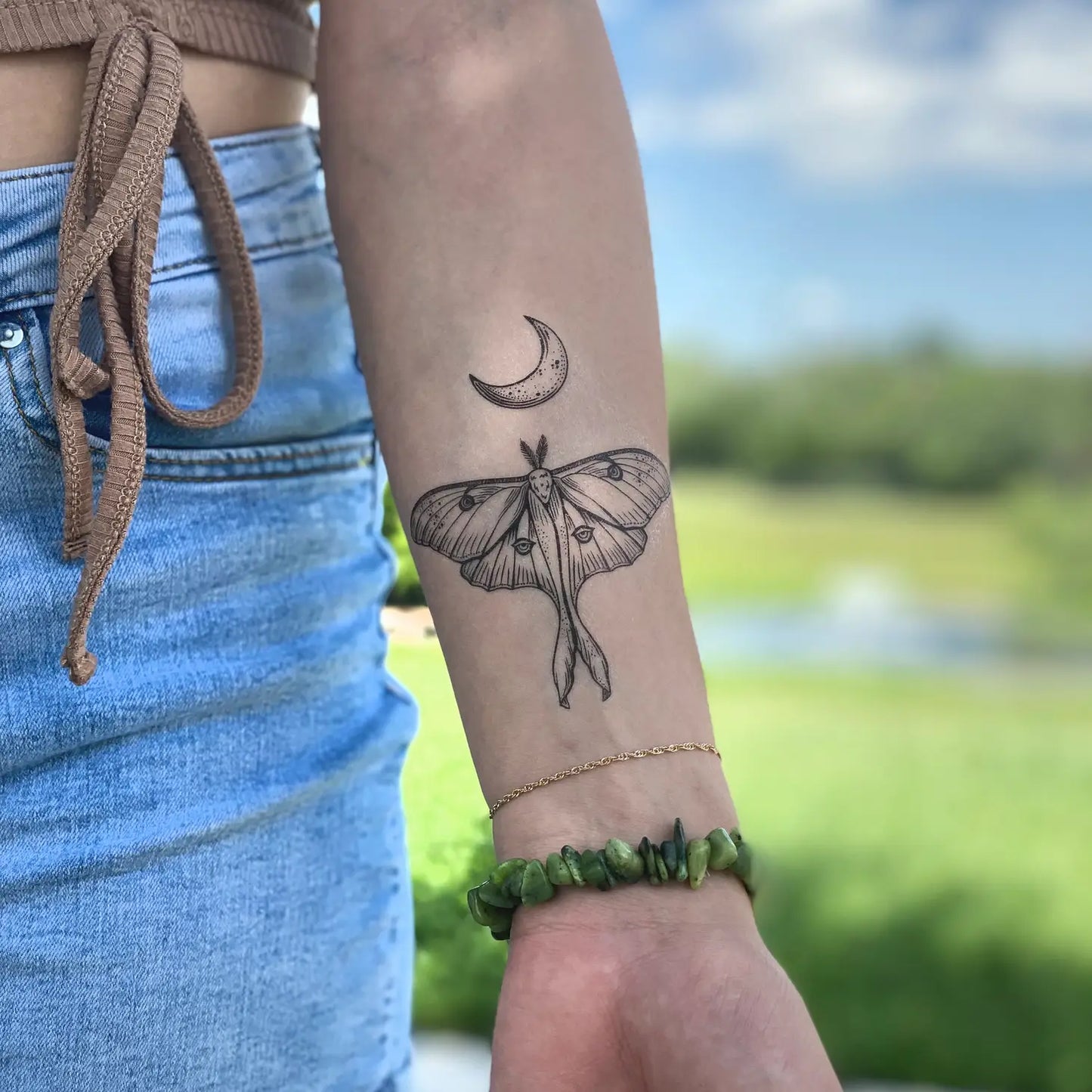 Luna Moth Temporary Tattoos
