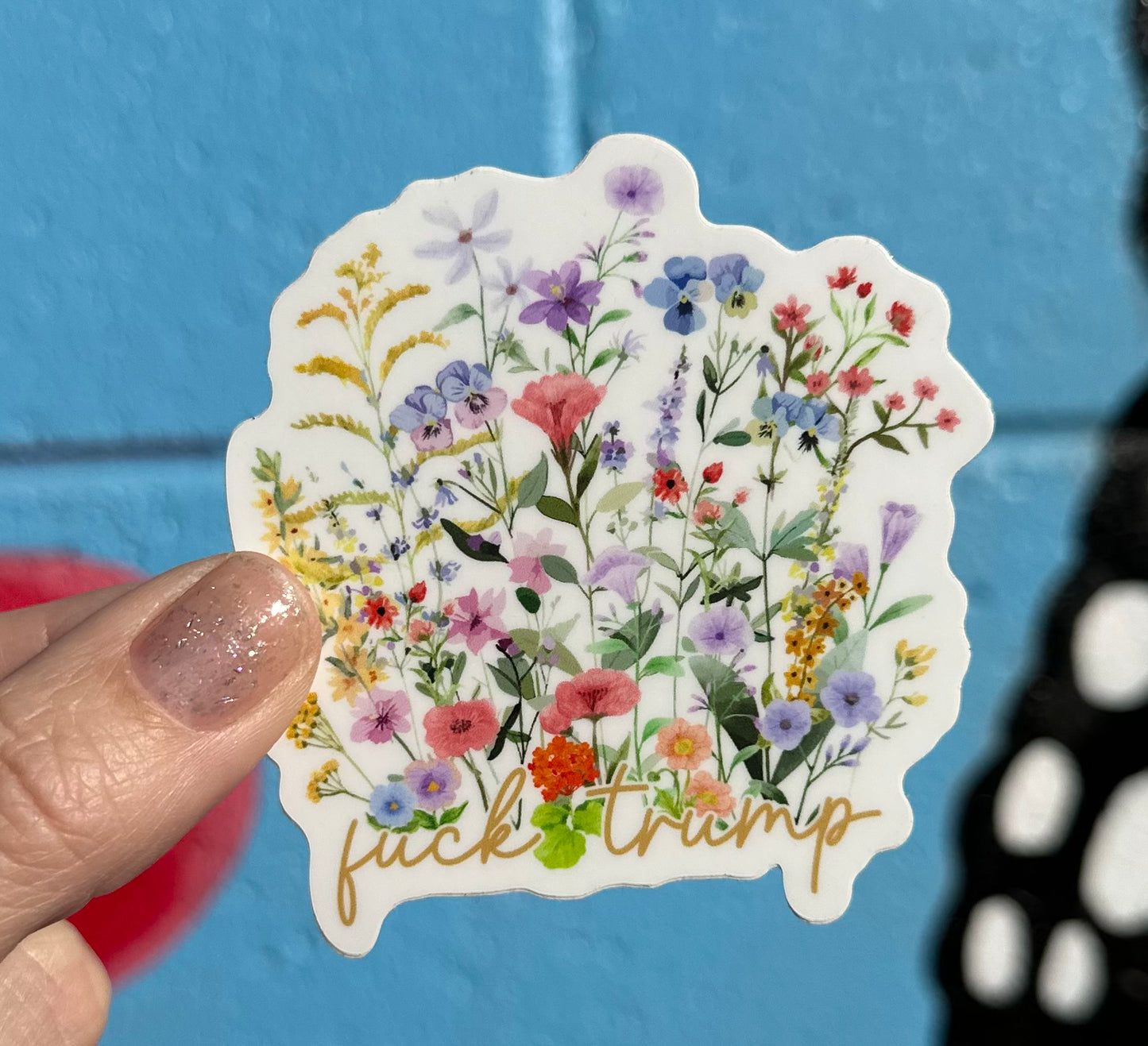 Hidden "Fuck Trump" Floral Sticker