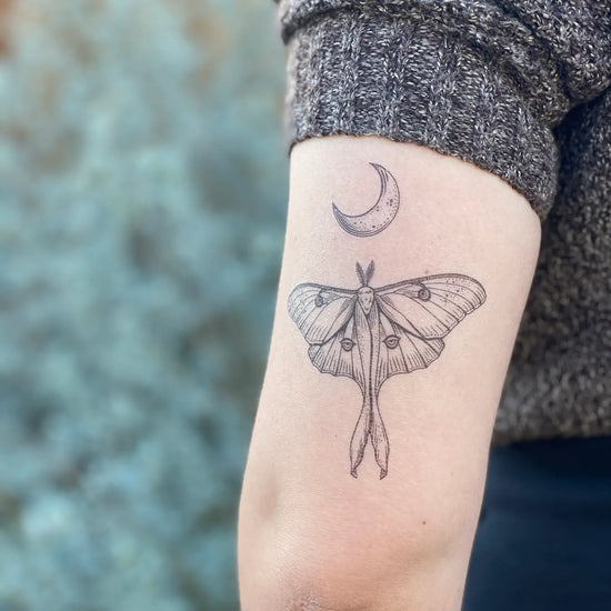 Luna Moth Temporary Tattoos