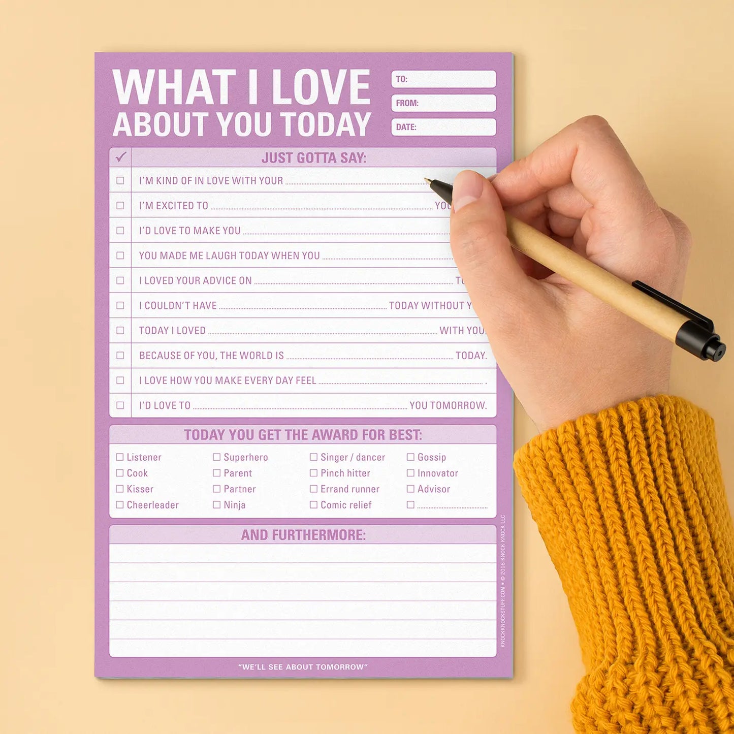 What I Love about You Today Pad - 60 sheets