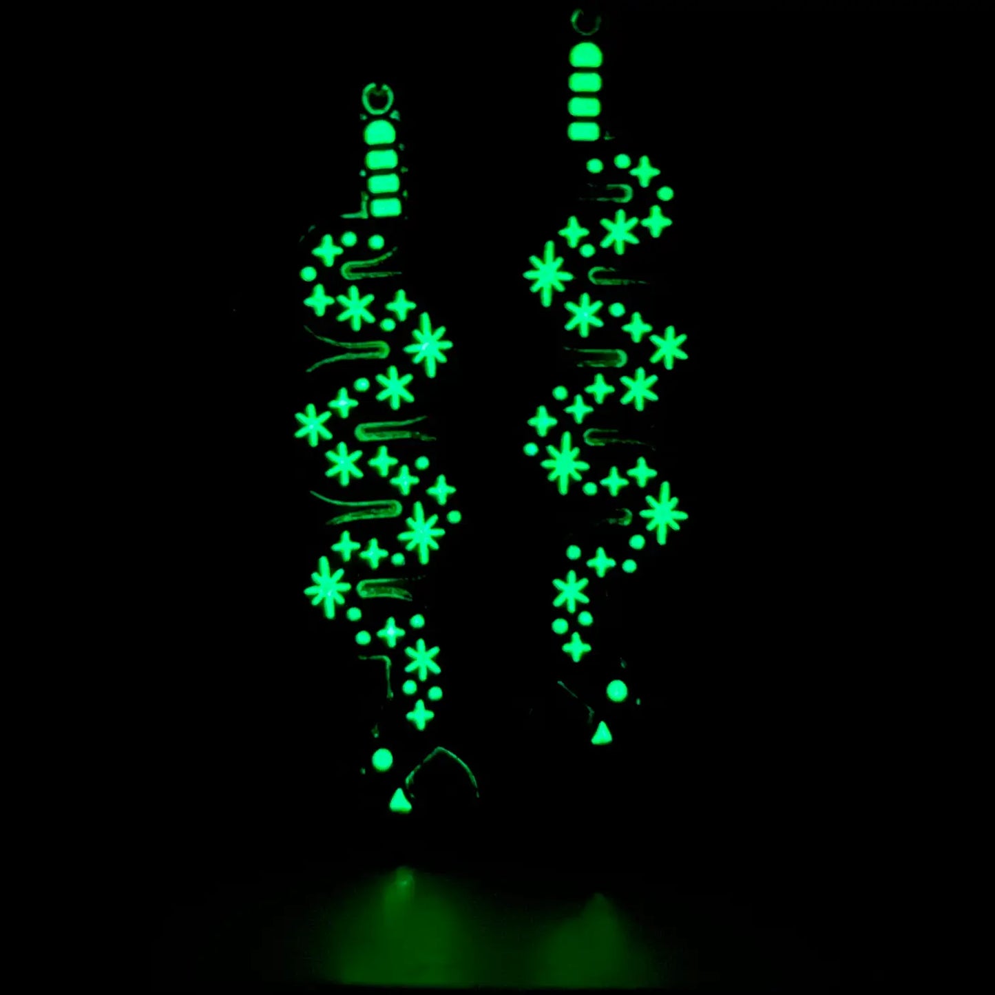 Glow-In-The-Dark Star Snake Earrings