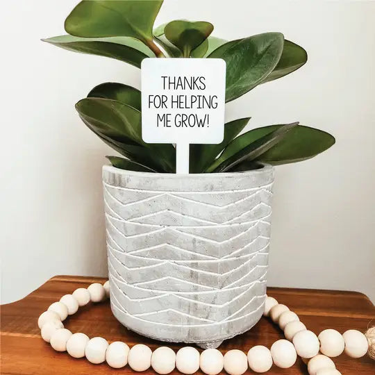 Thanks For Helping Me Grow Acrylic Plant Stake