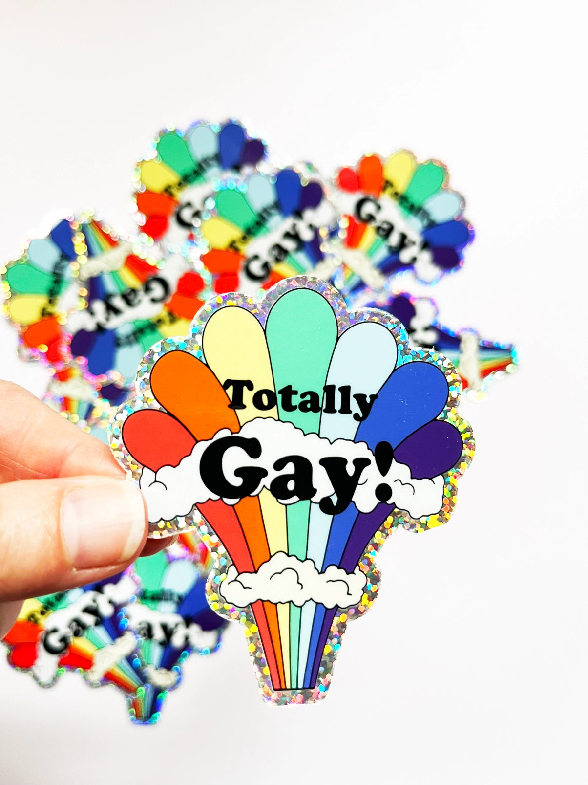 Totally Gay Glitter Sticker