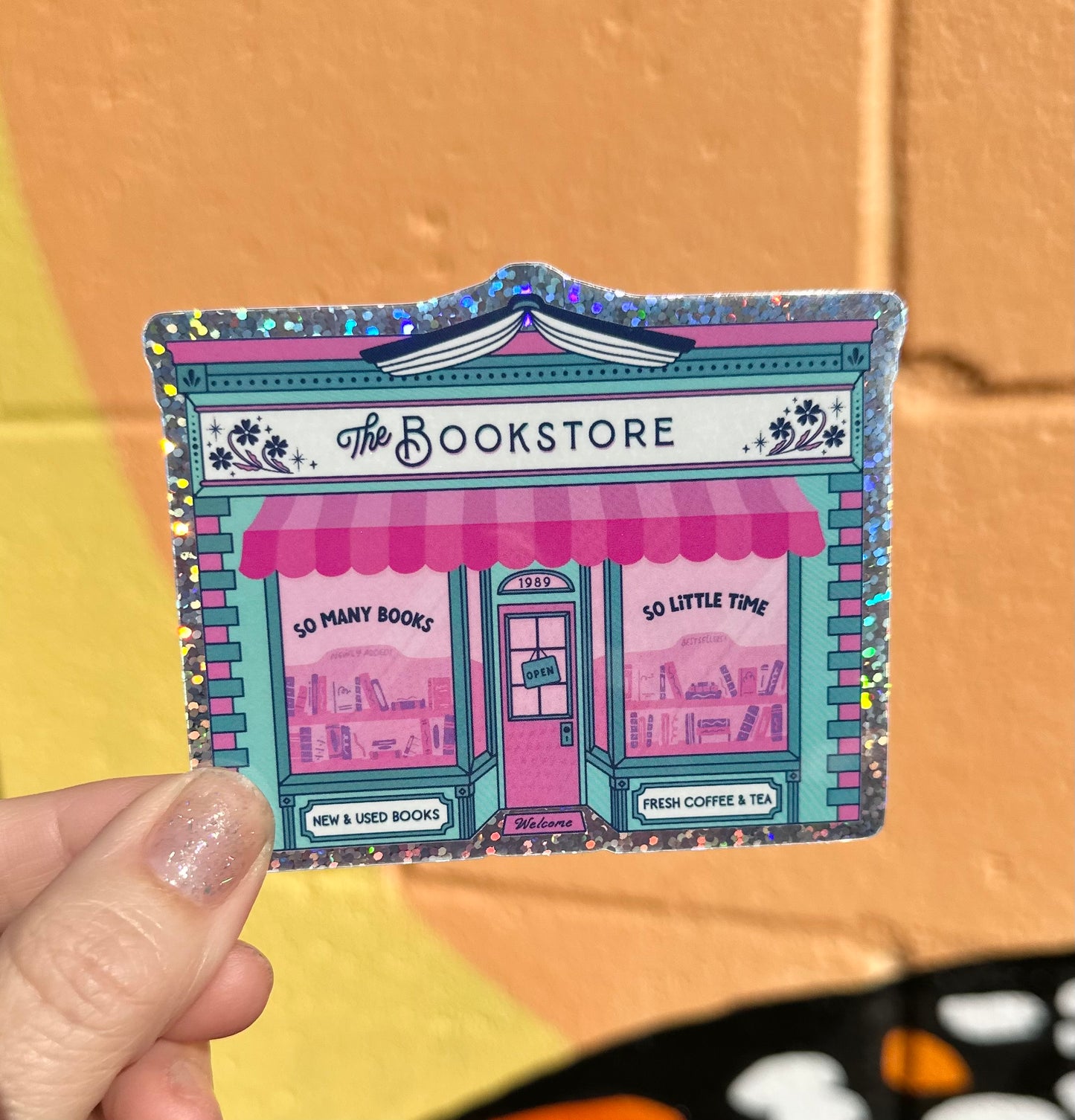 The Bookstore So Many Books So Little Time Glitter Sticker