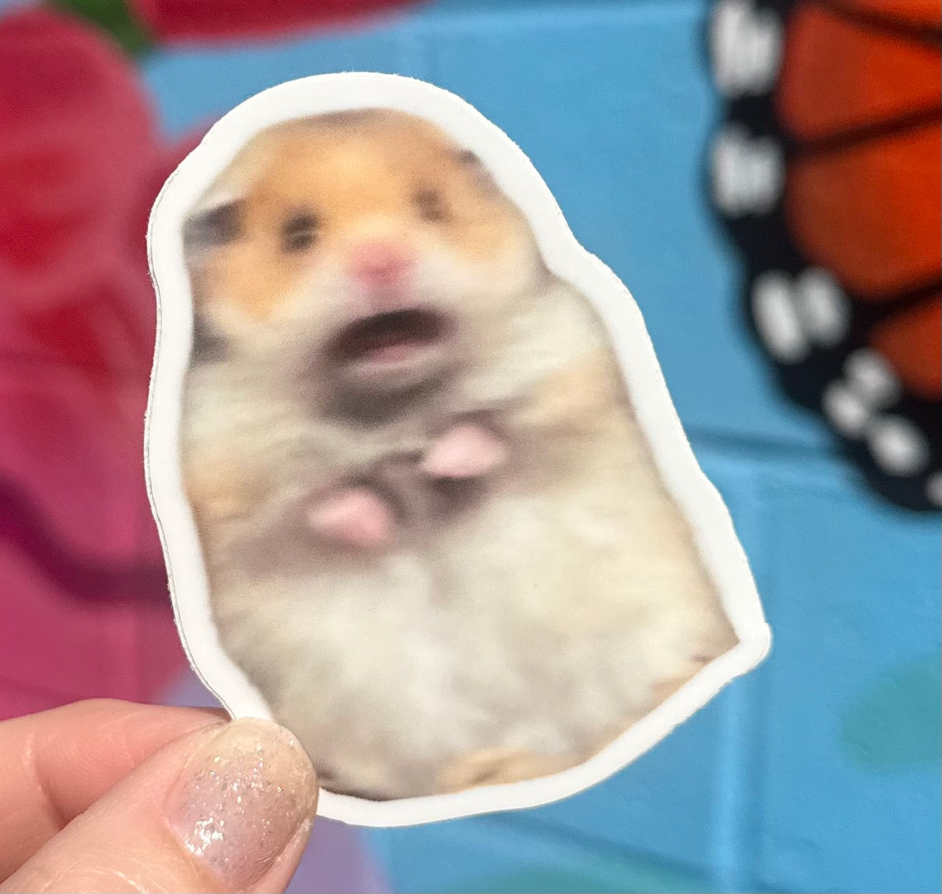 Scared Hamster Sticker