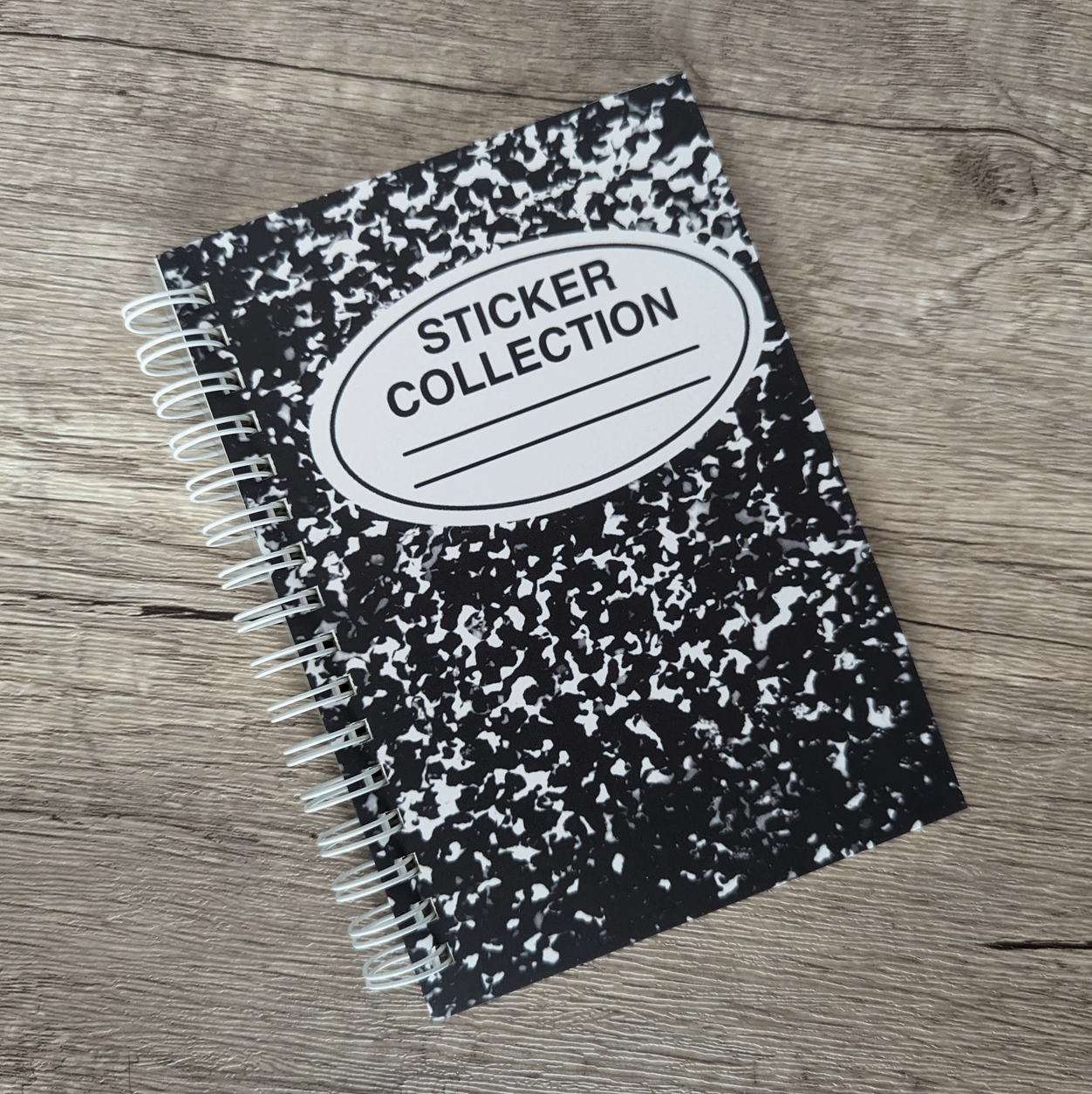 Reusable Sticker Book Composition Black & White Design- 50 Pages