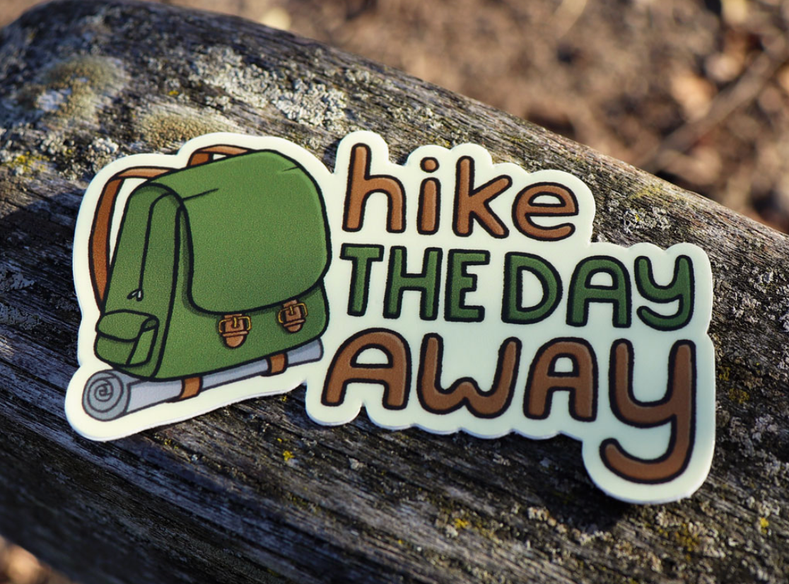 Hike The Day Away Sticker