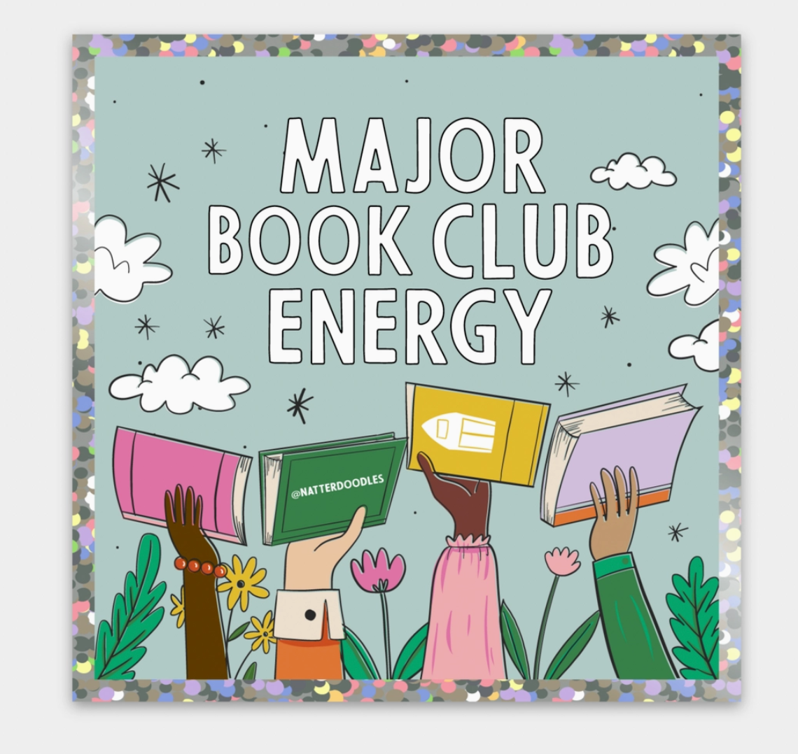 Major Book Club Energy Glitter Sticker