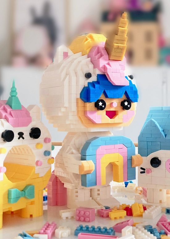 Rainbow Unicorn Mini-Bricks Set