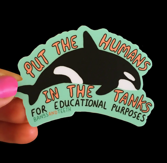Put The Humans In The Tanks Orca Sticker