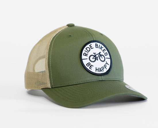 Ride Bikes Be Happy Mesh Trucker Hat