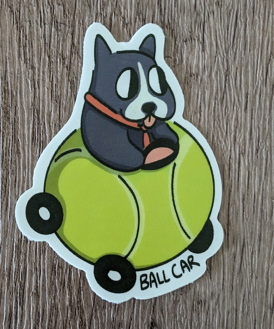 Dog In A Tennis Ball Sticker