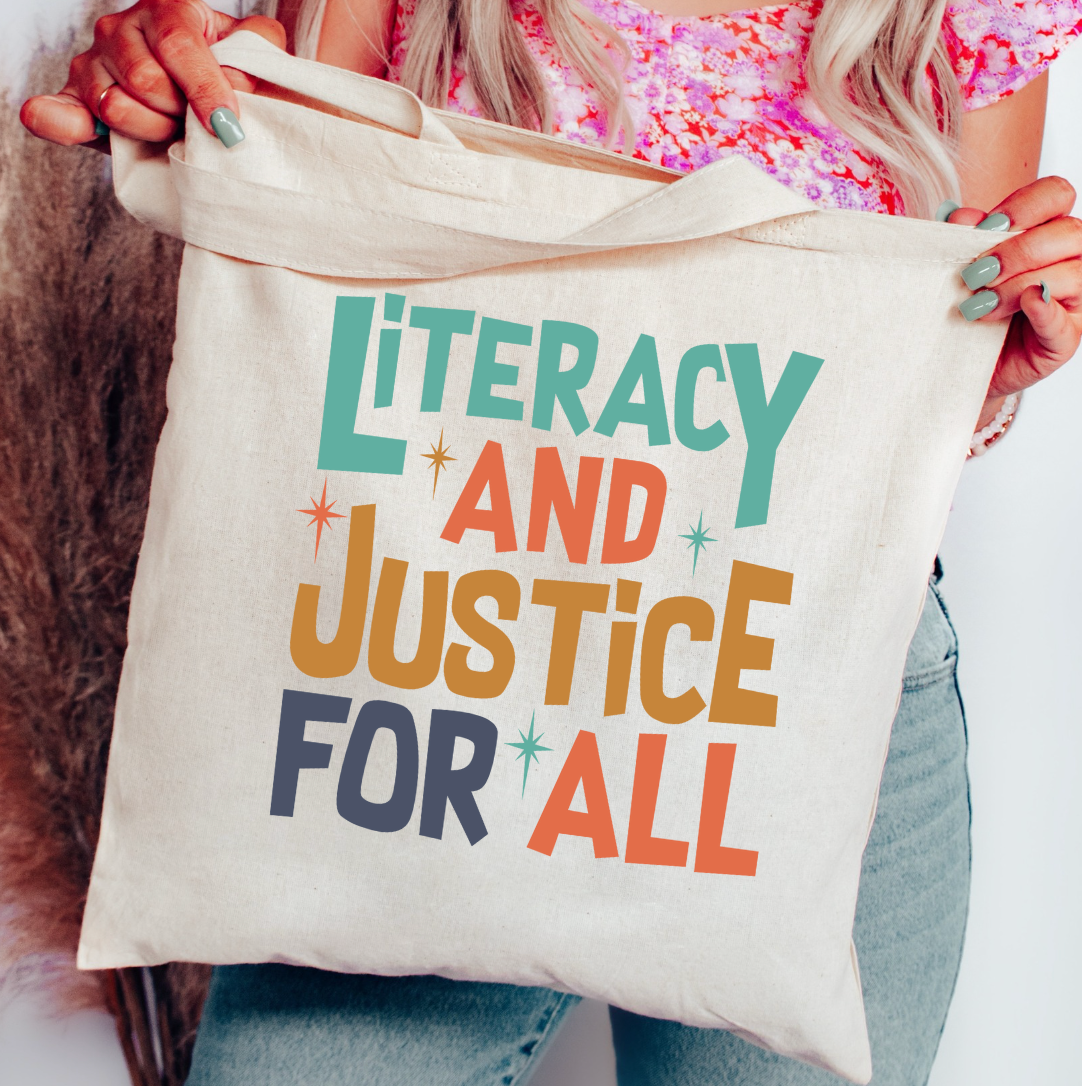 Literacy And Justice For All Embroidered Patch - 3 Inch Iron On/Sew On For Hats, Bags, Jackets