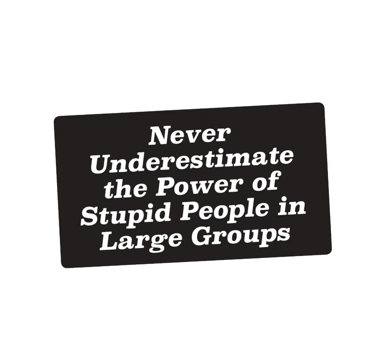 Never Underestimate The Power Of Stupid People In Large Groups Sticker
