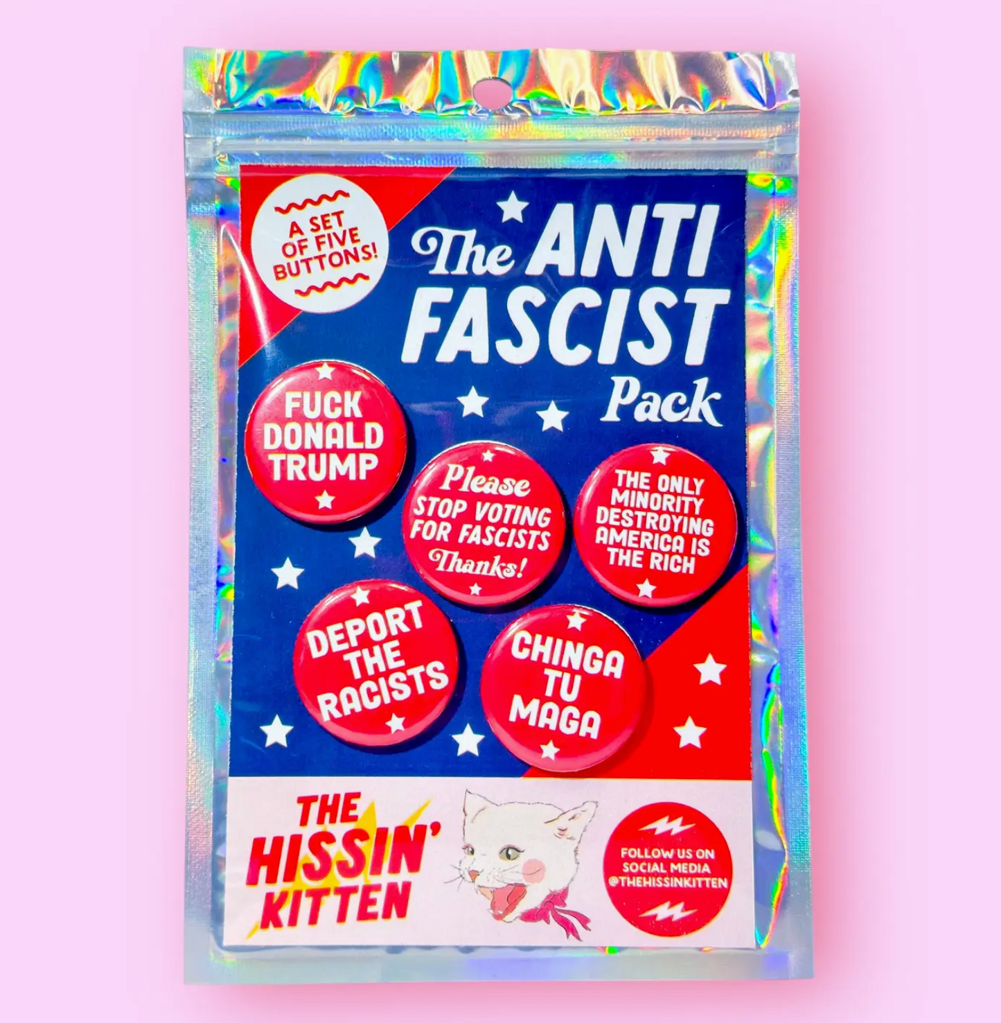 Anti-Fascist Button Set - 5 Buttons