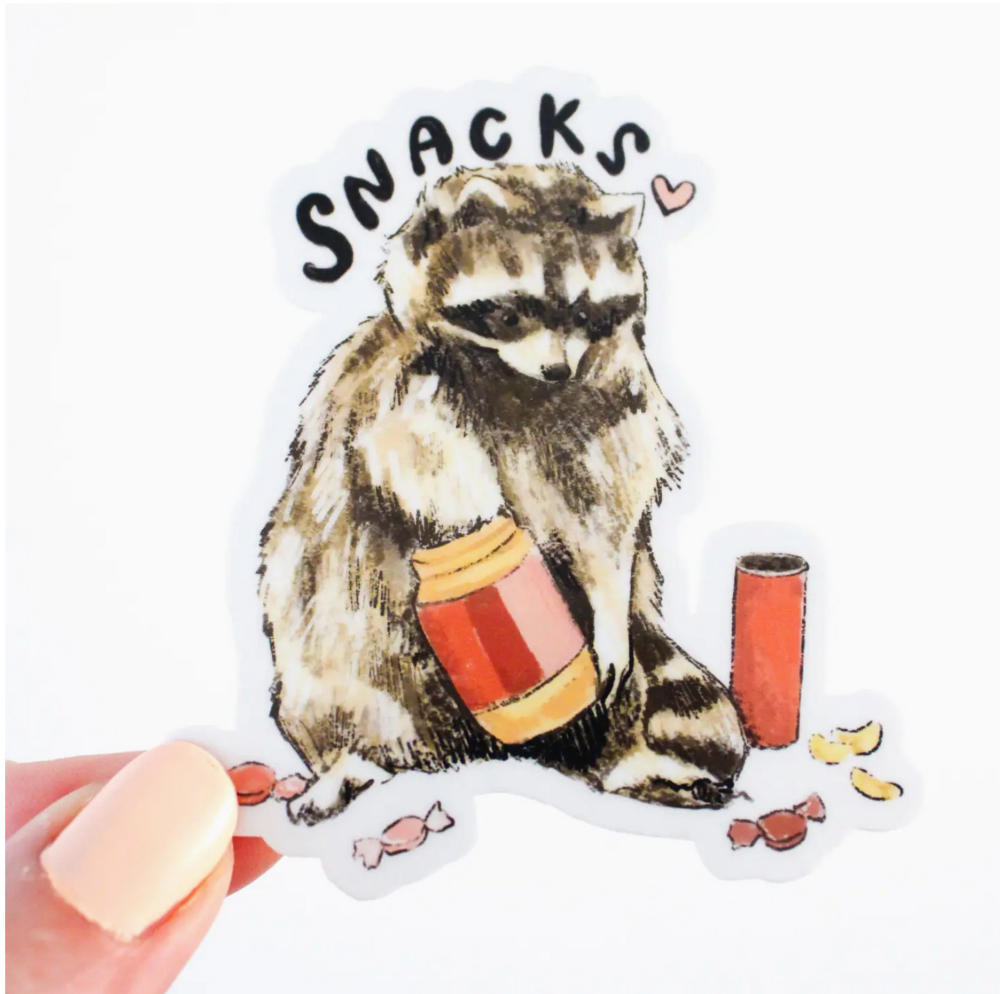 Raccoon Snacks Sticker