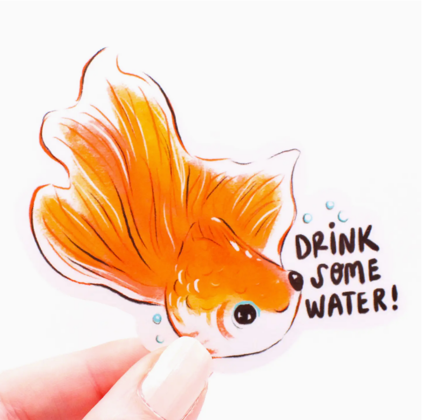 Drink Some Water Goldfish Sticker