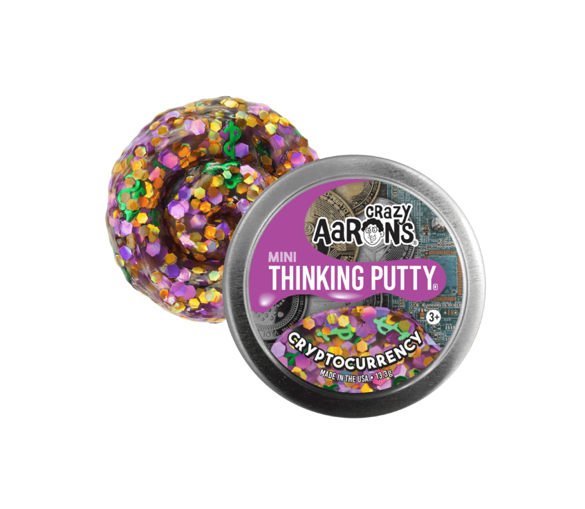 Mini Cryptocurrency Thinking Putty 2" Tin