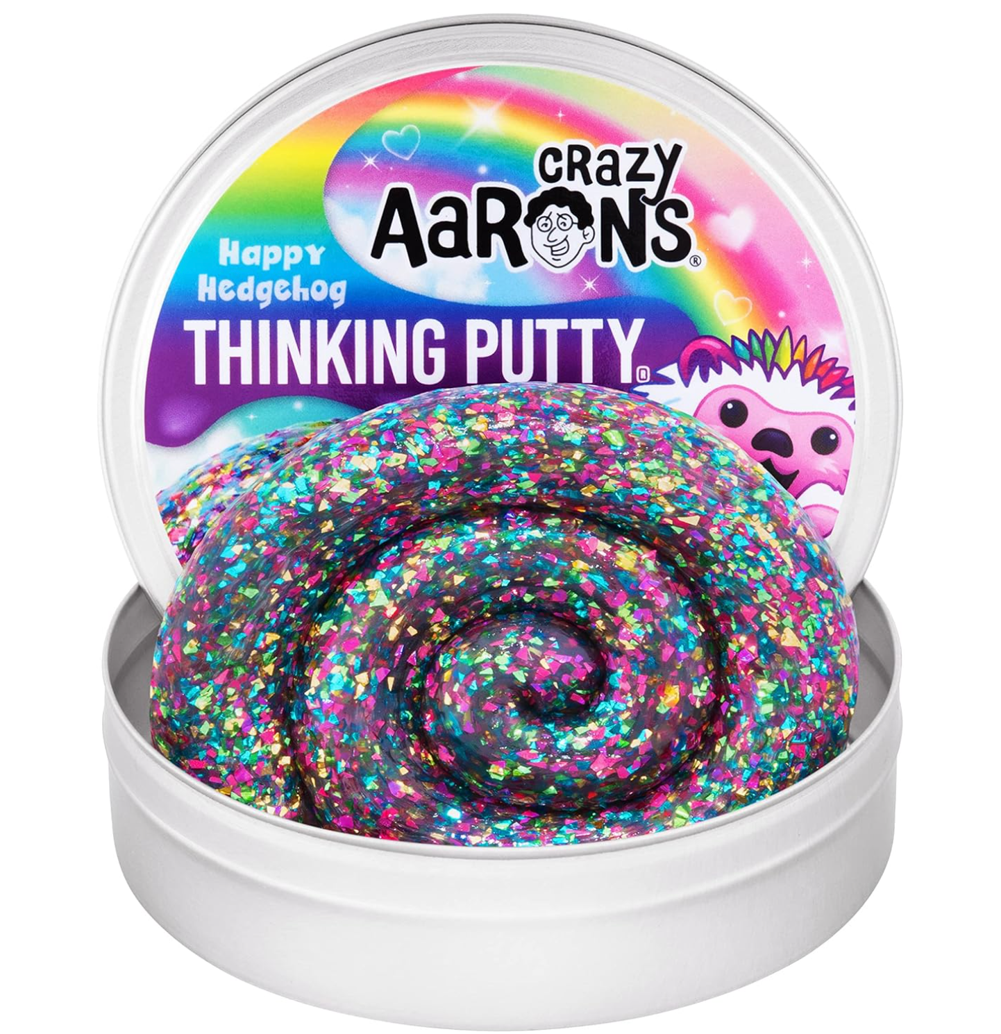 Putty Pets Happy Hedgehog Thinking Putty 4'' Tin