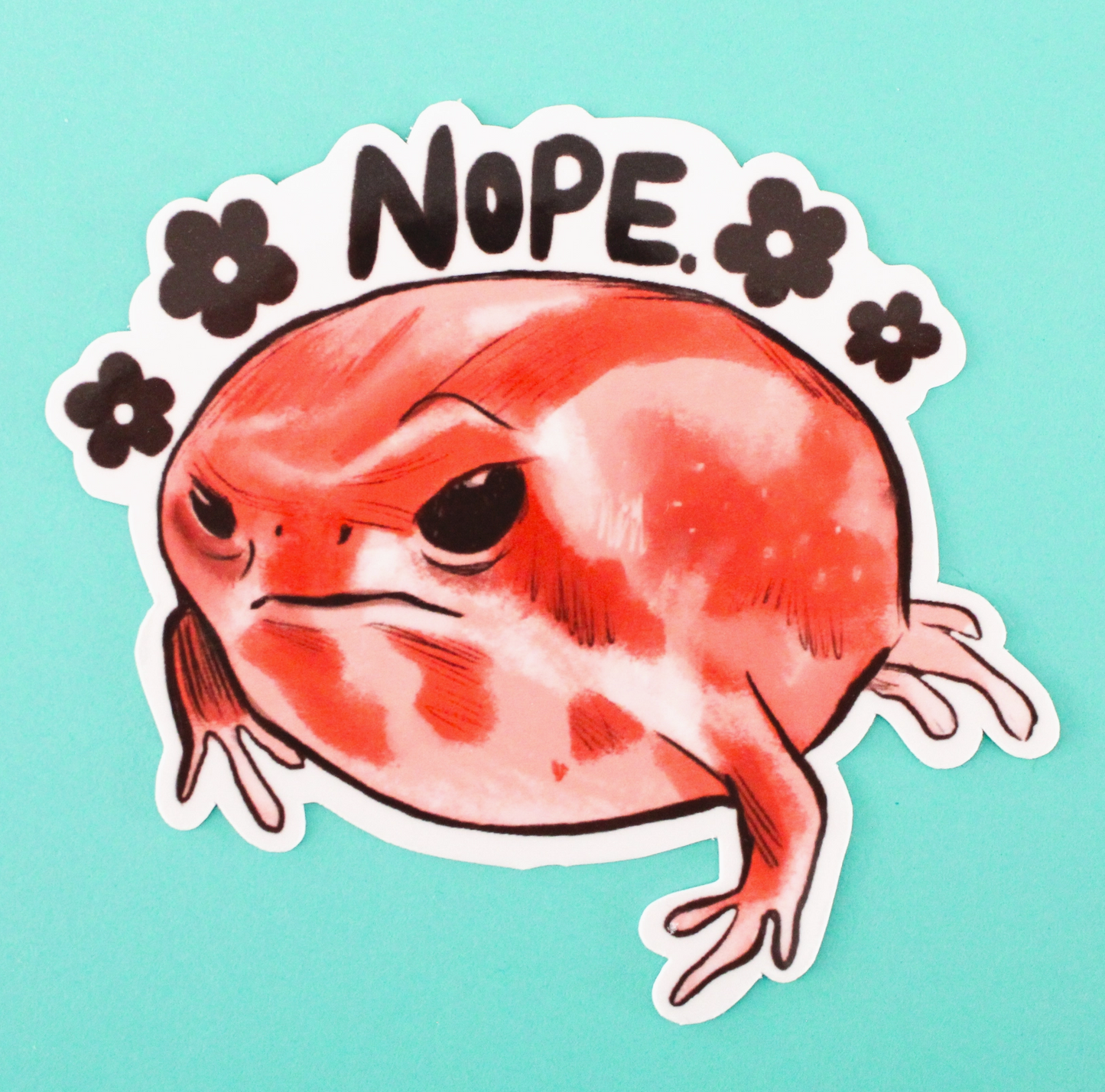 Nope Angry Toad Sticker