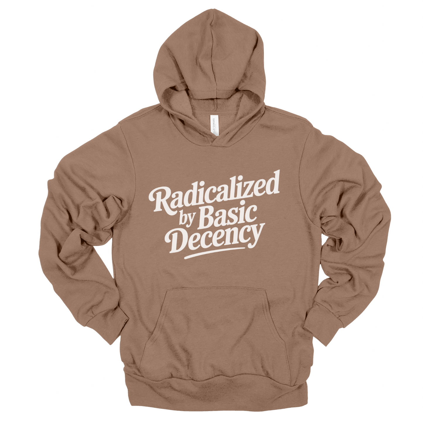 Radicalized By Basic Decency Font Only Unisex Hoodie
