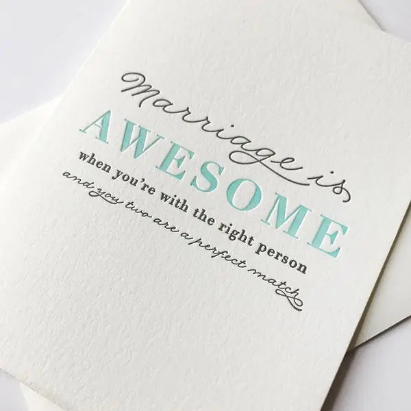 Marriage Is Awesome Wedding Card