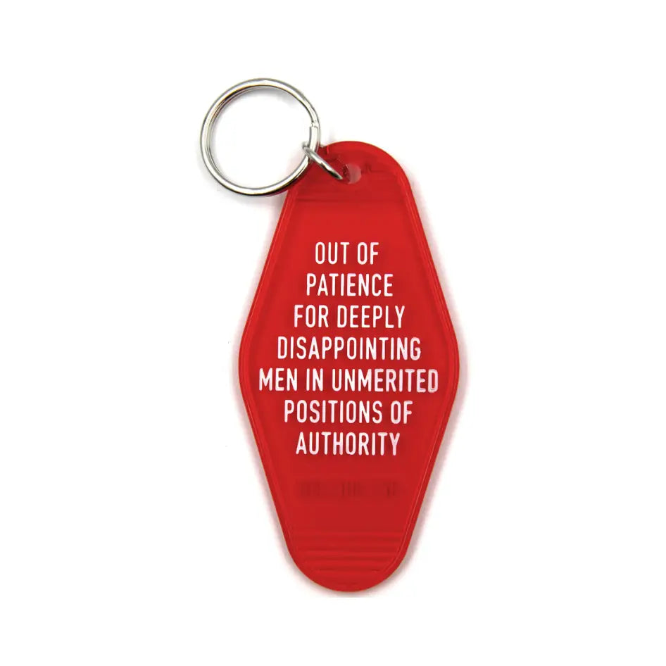 Out of Patience for Deeply Disappointing Men Motel Style Keychain (Red)