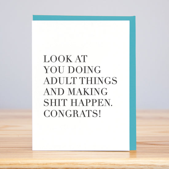Doing Adult Things Congrats Card
