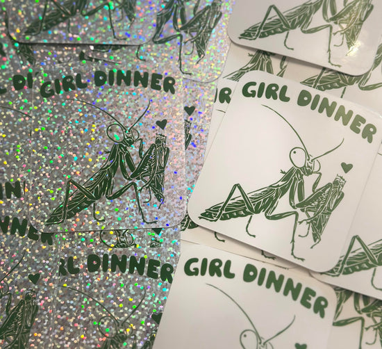 Girl Dinner Sticker (Glitter or White Available)