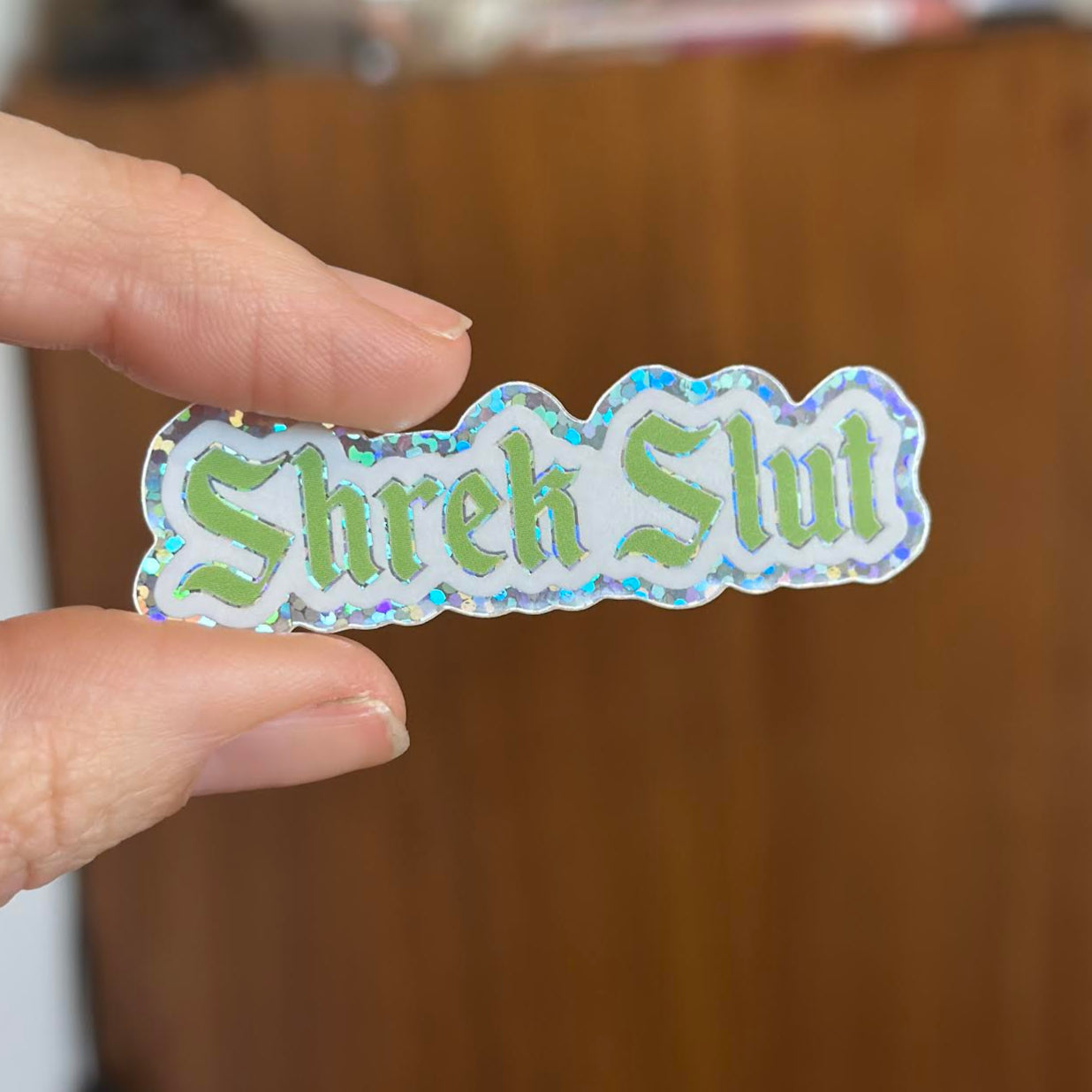 Shrek Slut Glitter Sticker