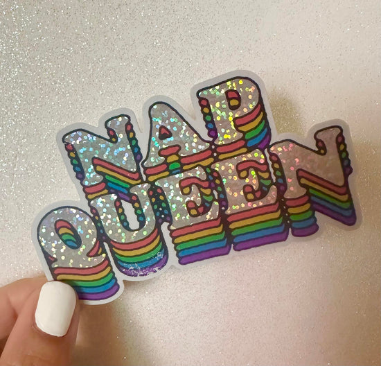 Nap Queen Glitter Sticker