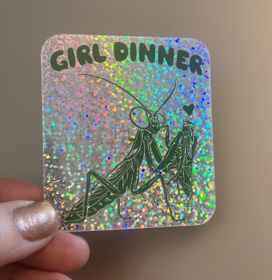 Girl Dinner Sticker (Glitter or White Available)