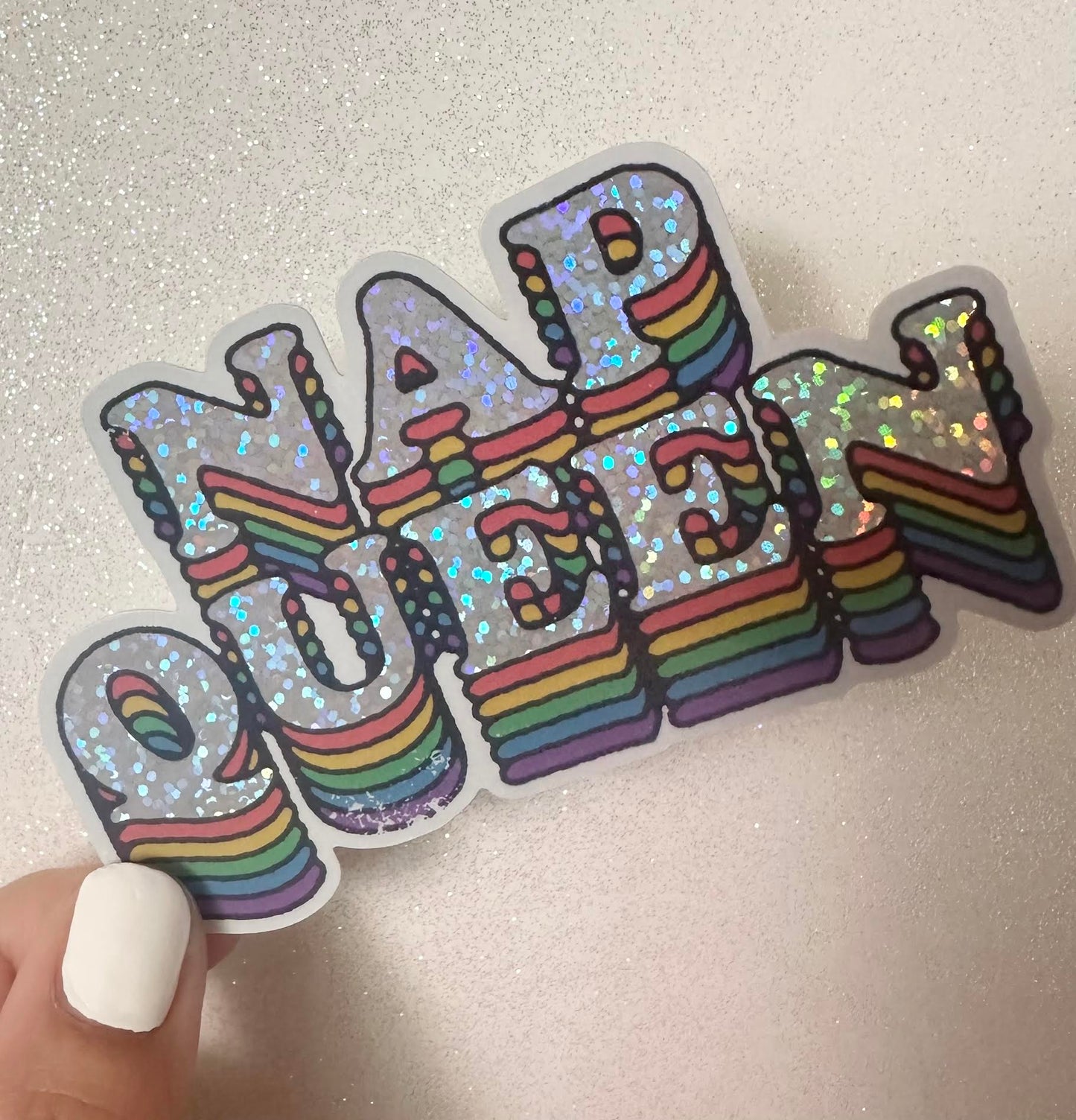 Nap Queen Glitter Sticker