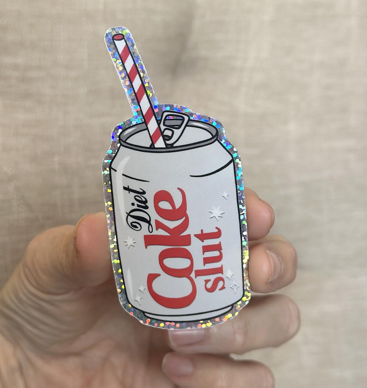 Diet Coke Slut Glitter Sticker