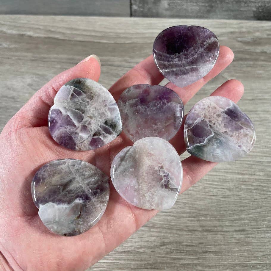 Heart Shaped Worry Stone Crystal Surprise Pull