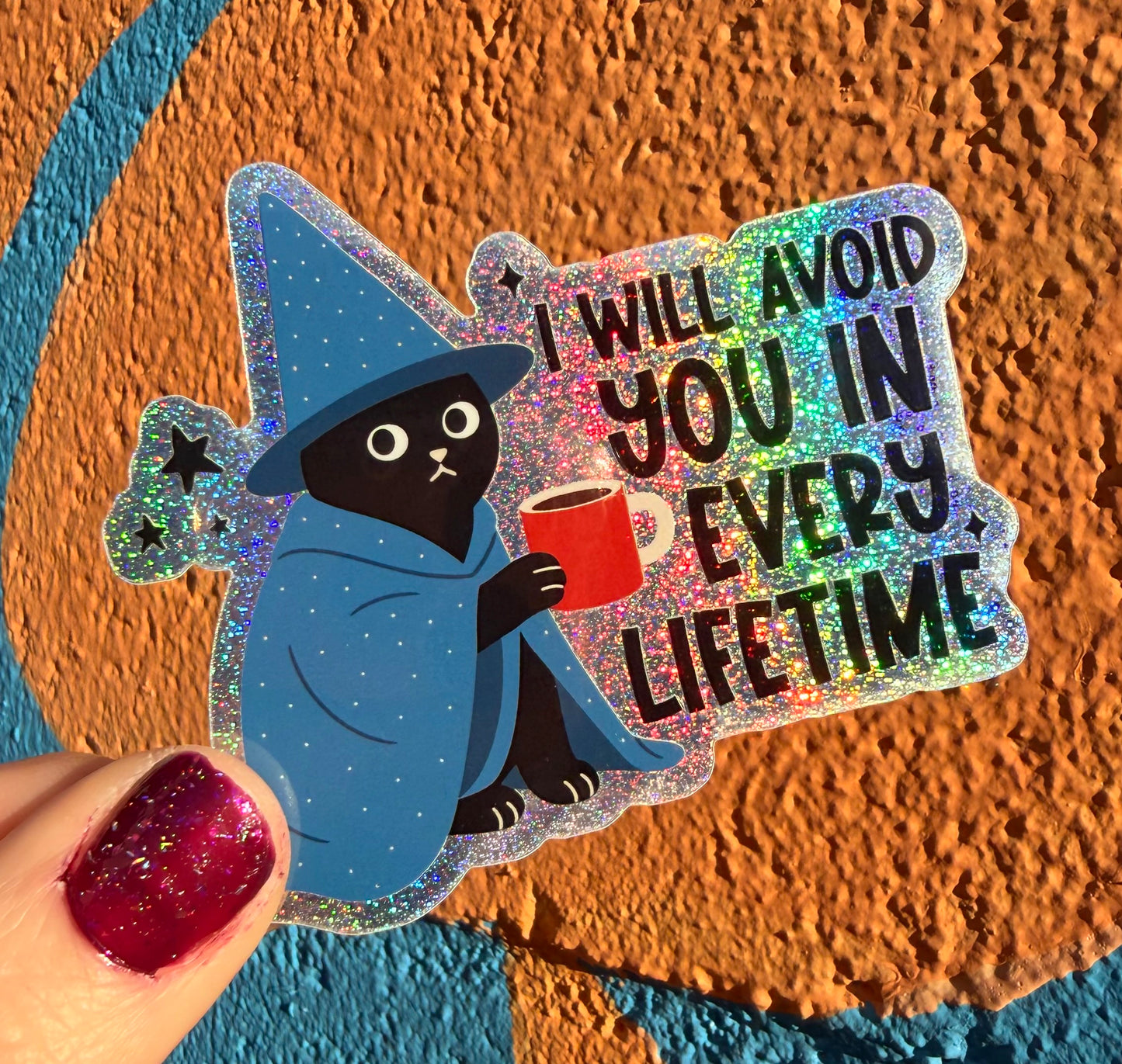 I Will Avoid You In Every Lifetime Pixie Glitter Sticker