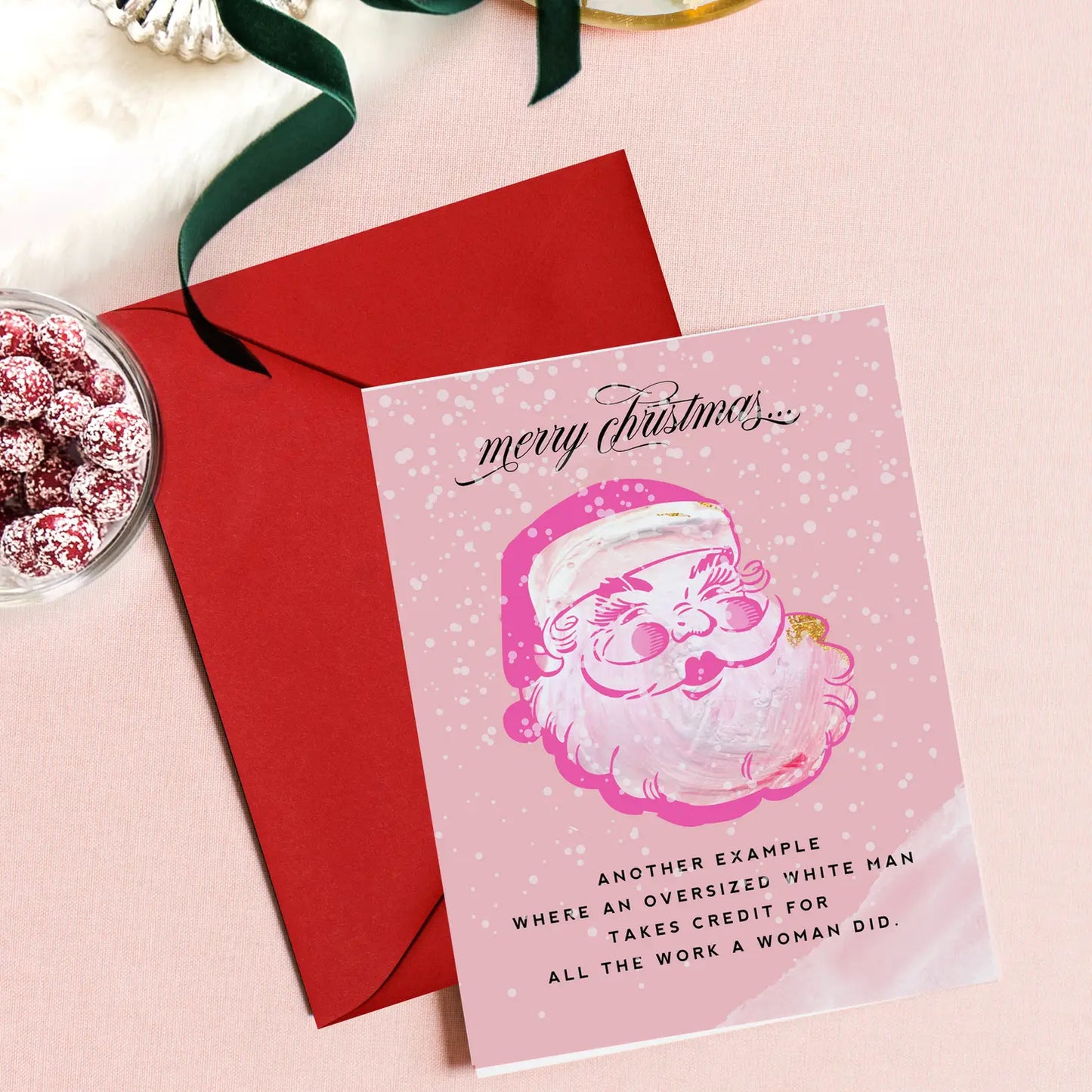 Load image into Gallery viewer, Christmas Feminist Santa Card

