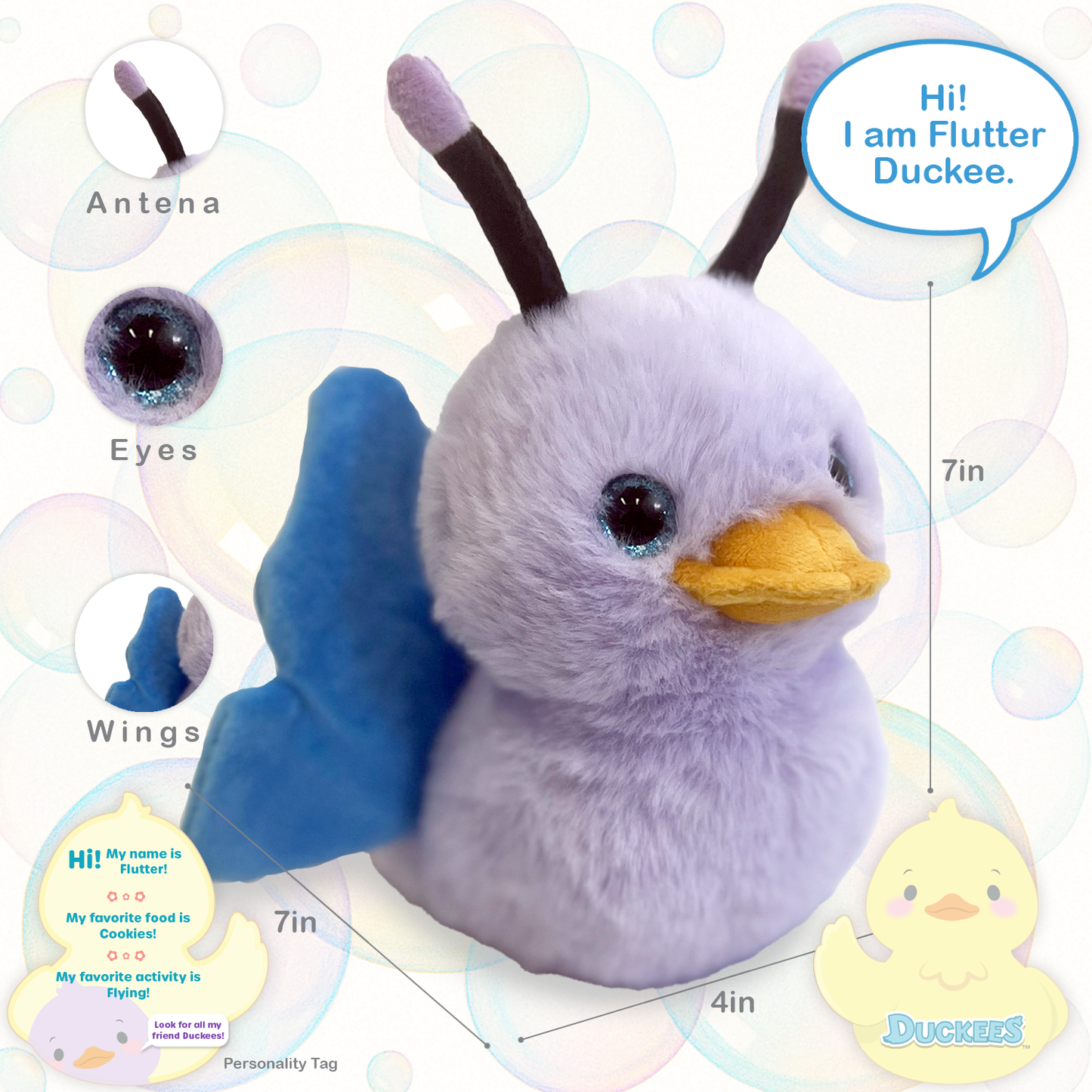 Flutter Duckee Butterfly Plushie
