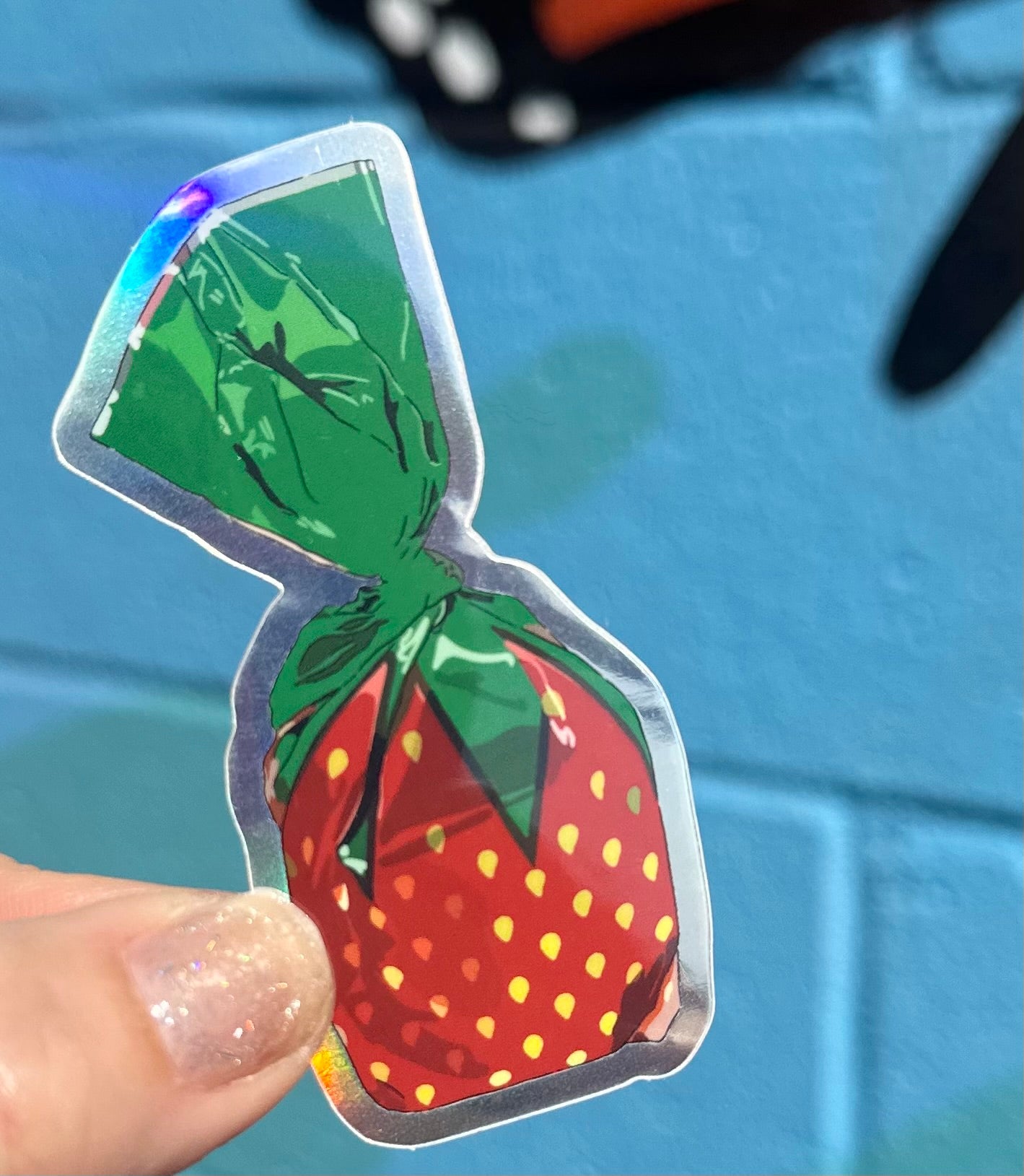 Strawberry Candy Holographic Sticker
