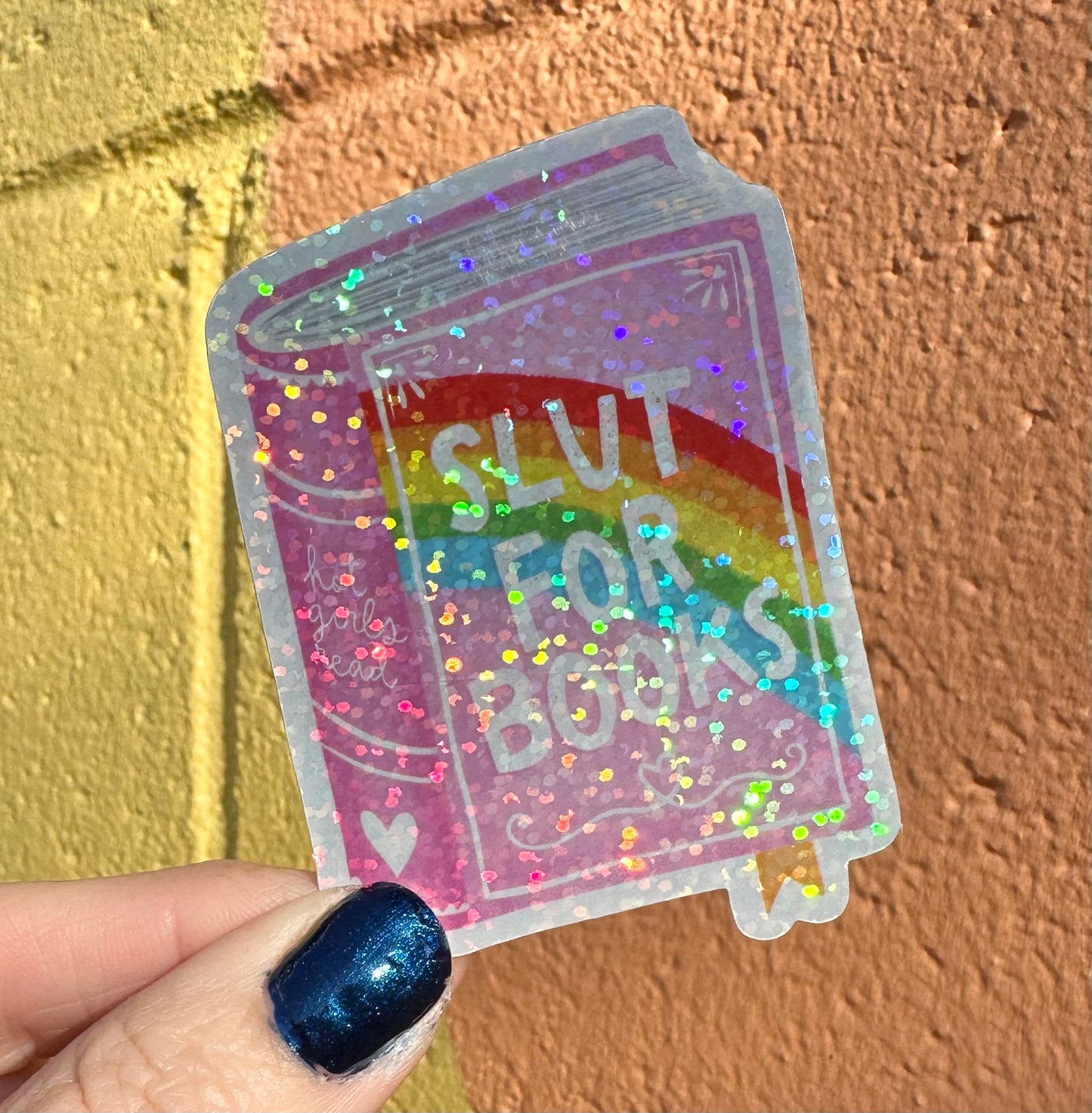Slut For Books Glitter Sticker