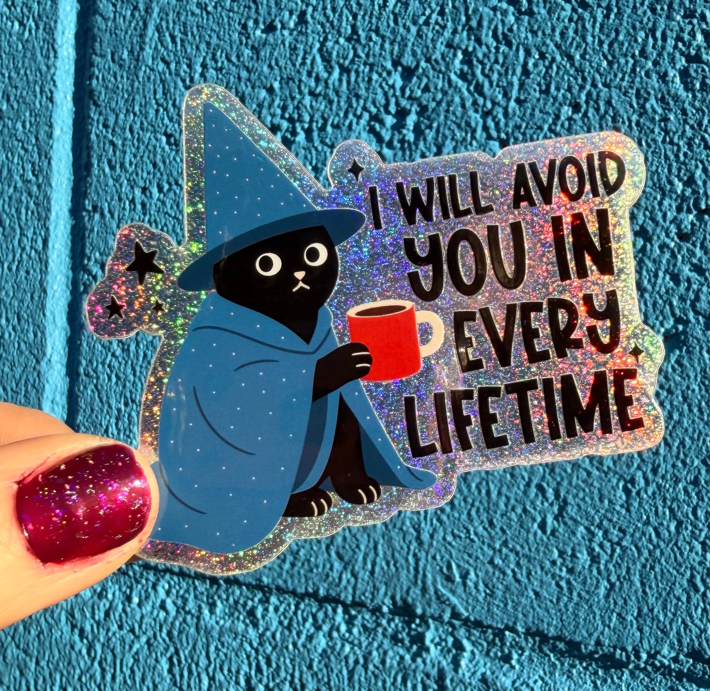 I Will Avoid You In Every Lifetime Pixie Glitter Sticker