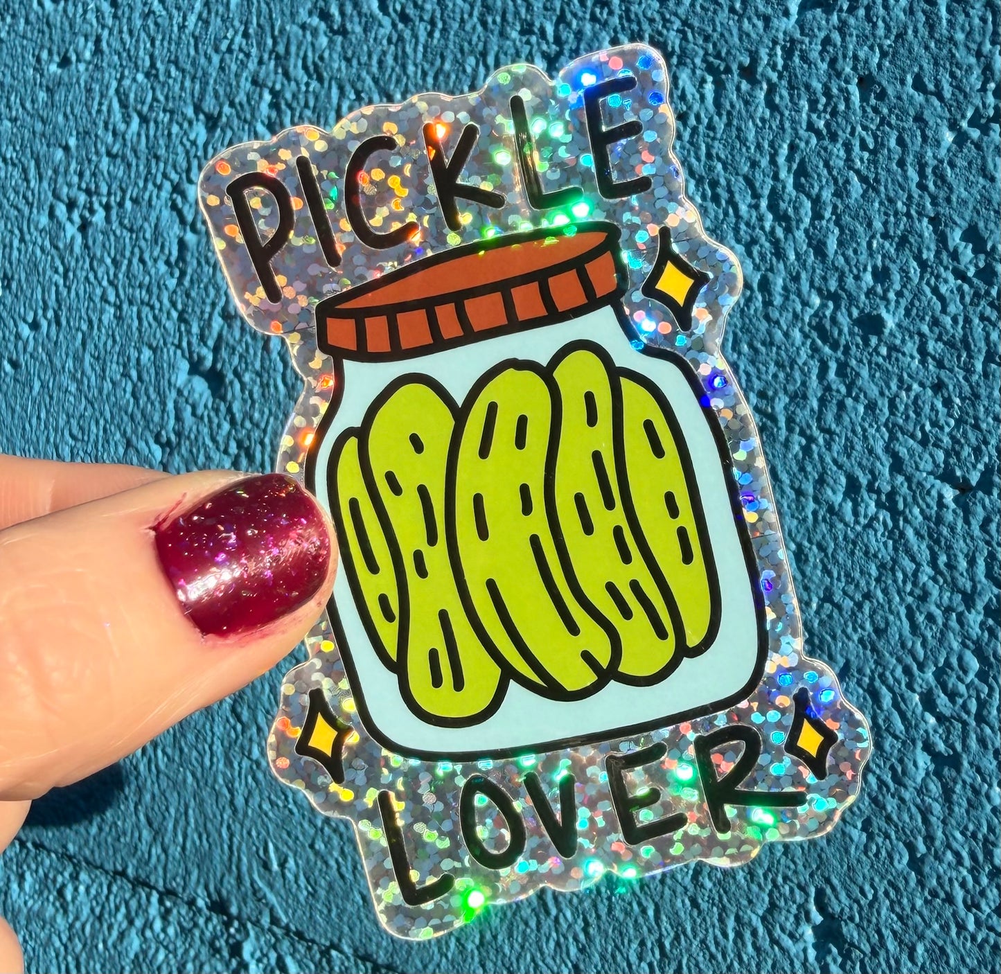 Pickle Lover Glitter Sticker