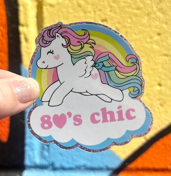80's Chic Glitter Sticker