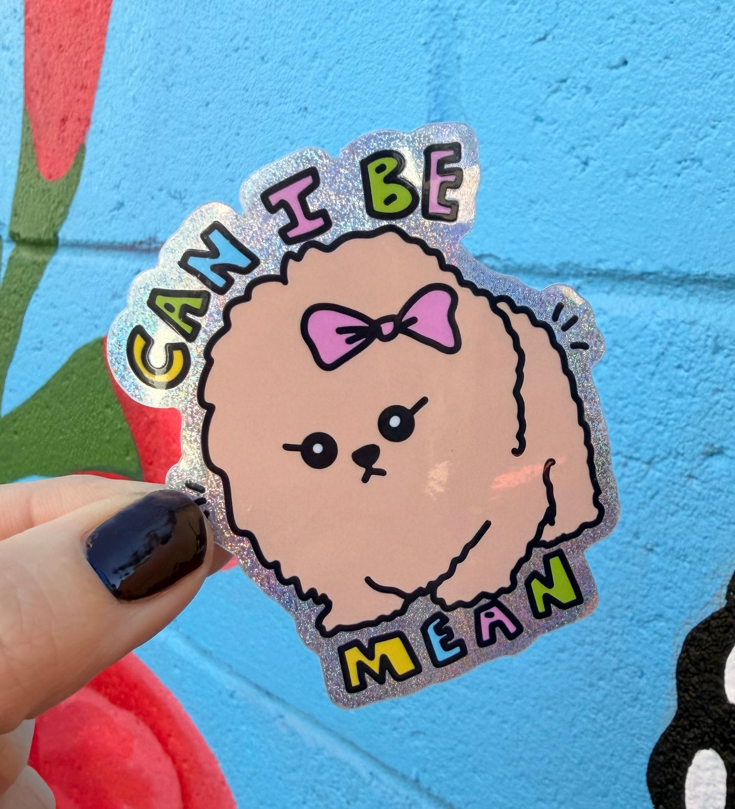 Can I Be Mean Pixie Glitter Sticker