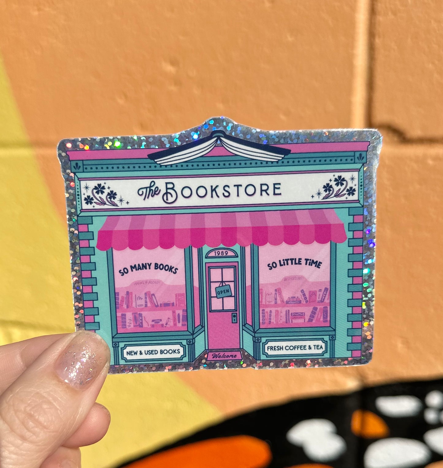 The Bookstore So Many Books So Little Time Glitter Sticker