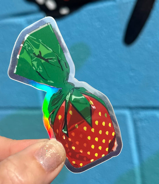 Strawberry Candy Holographic Sticker