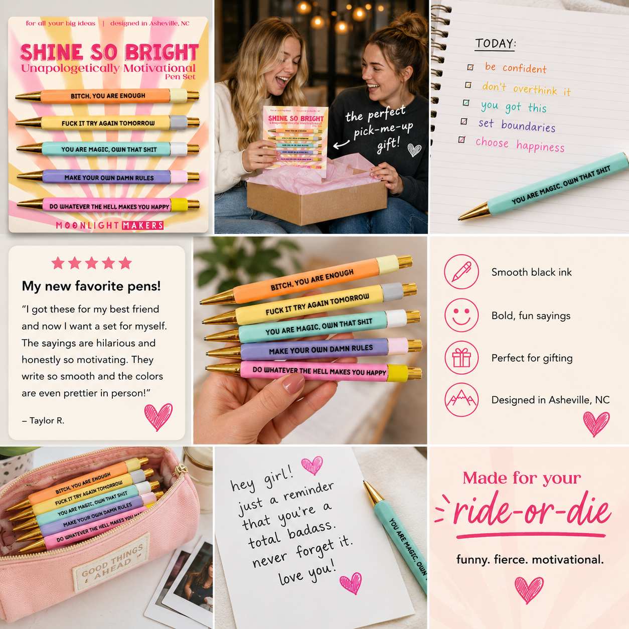 Shine So Bright - Unapologetically Motivational Pen Set