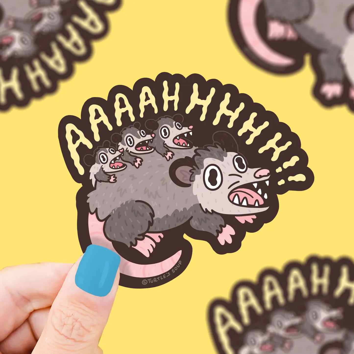 Load image into Gallery viewer, Screaming Opossum Sticker

