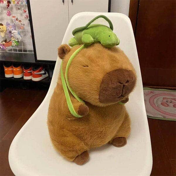 Capybara Kawaii Turtle Backpack Plushie