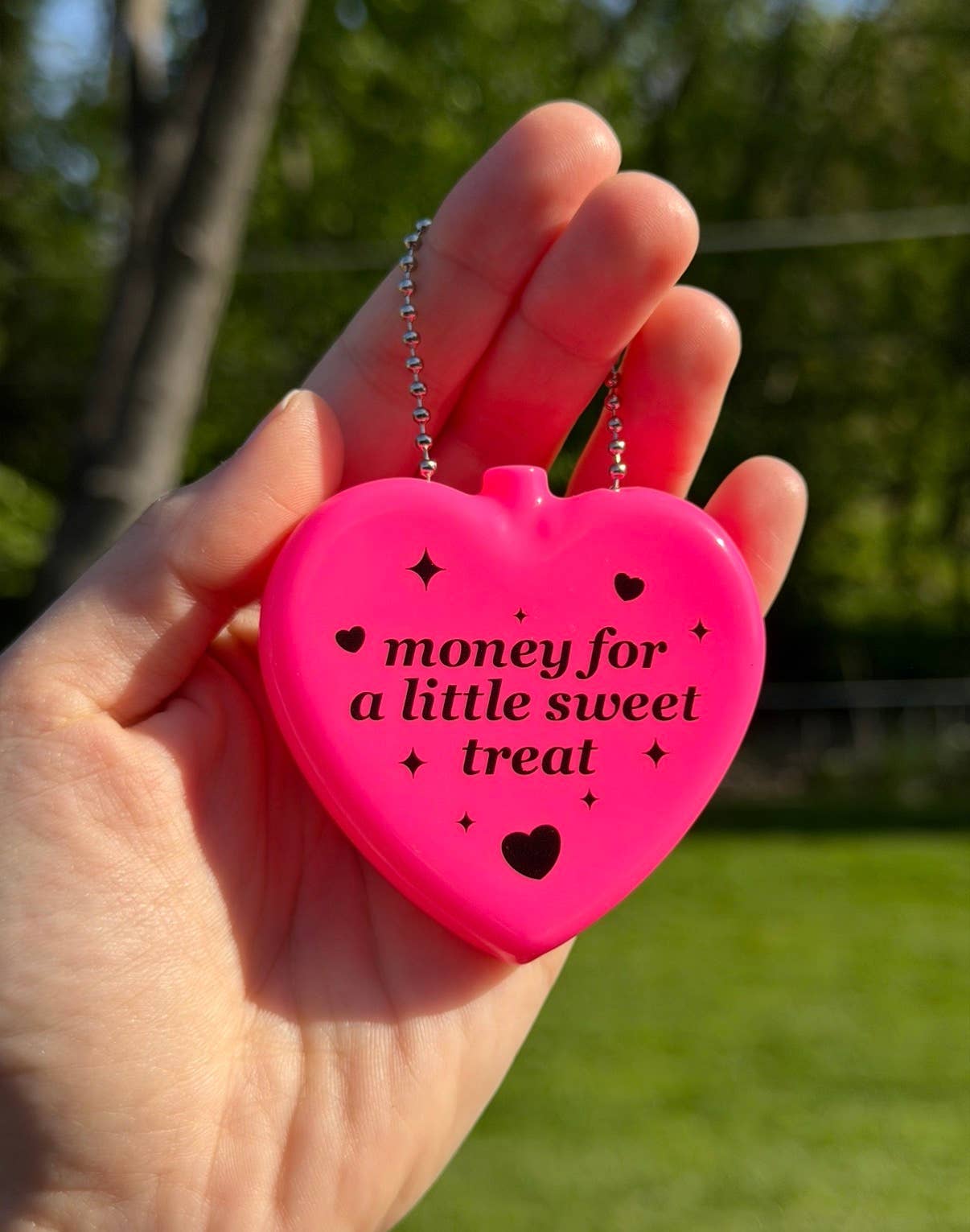 Money For A Little Sweet Treat Rubber Heart Coin Purse